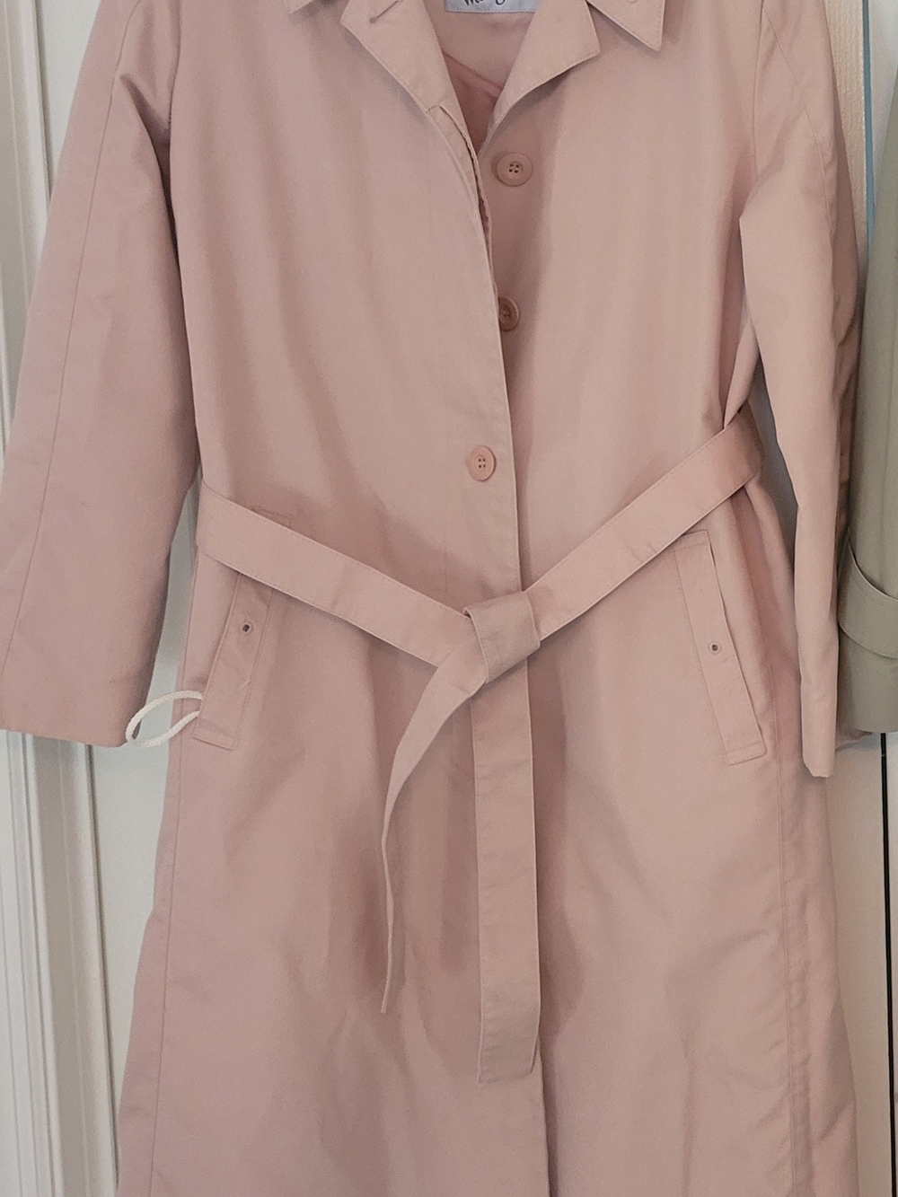 Women’s Light Pink Belted Trench Coat by Misty Harbor